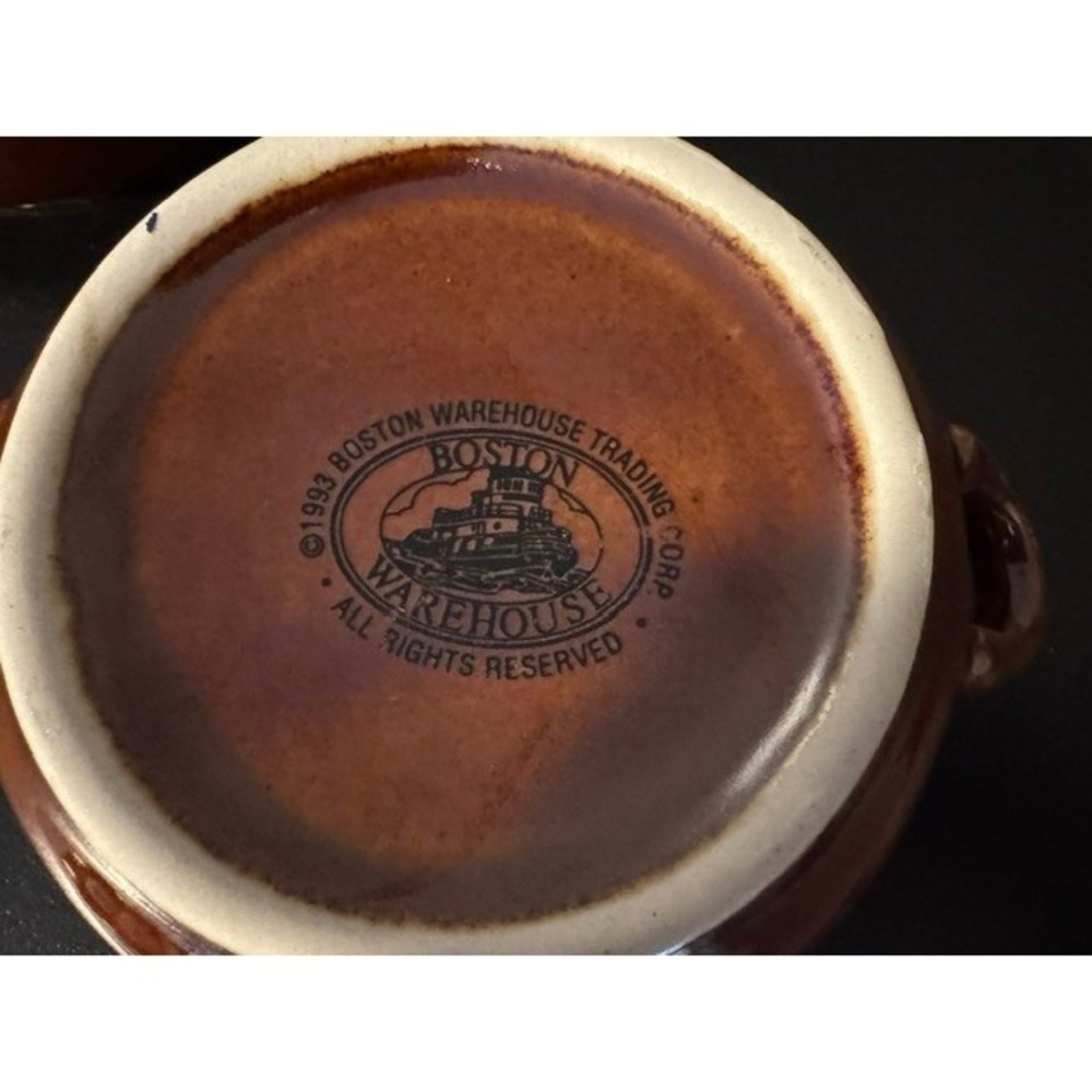 Boston Warehouse Crock Brown Glaze Vintage 1993. Excellent Condition. Set Of 3. - Picture 9 of 9